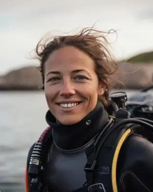 Junge Frau Im Tauchanzug